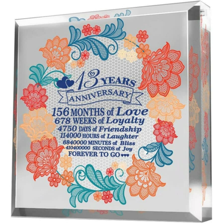 New Anniversary Gifts By Year: Traditional And Modern Ideas Commemorate - Cubebik 13Th-Wedding-Anniversary-Gift