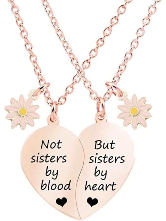 Matching Necklaces for 4, Sterling Silver 925 Heart Necklace, Sister  Necklace for 5, Friendship Necklace for 3, Gift for Best Friends/Sisters -  GetNameNecklace