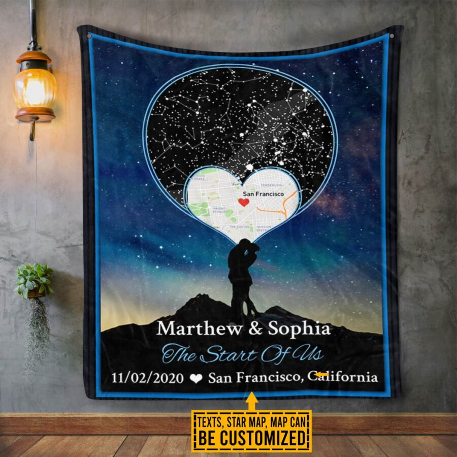 Star Map Blanket – Custom Name Couple Gift