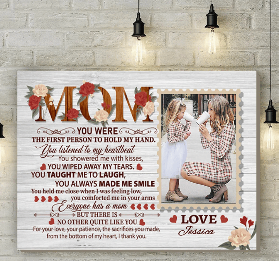 Custom Photo Thank You Mom Canvas Poster - Mother'S Day Gifts | Cubebik Blog