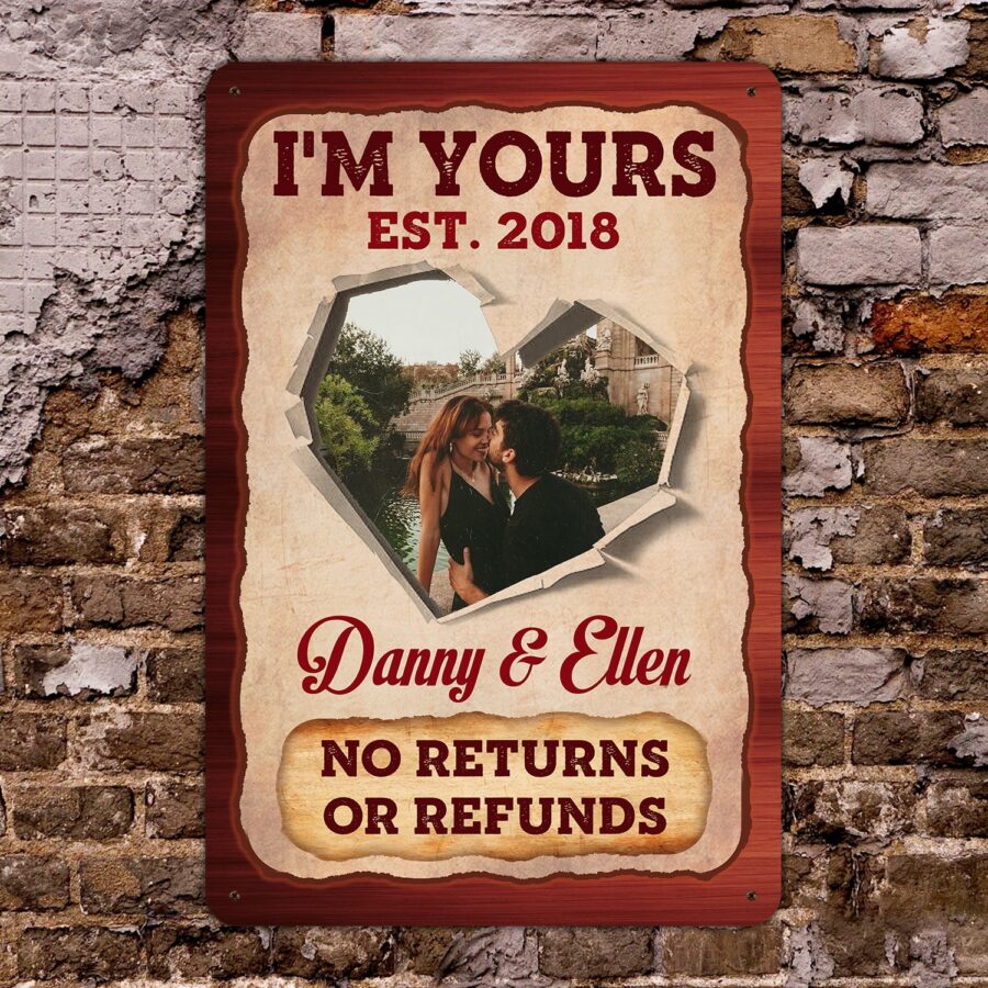 Unforgettable First Valentines Gifts For Him - Custom Photo Vintage Decorative Metal Sign – Indoor Outdoor Decor
