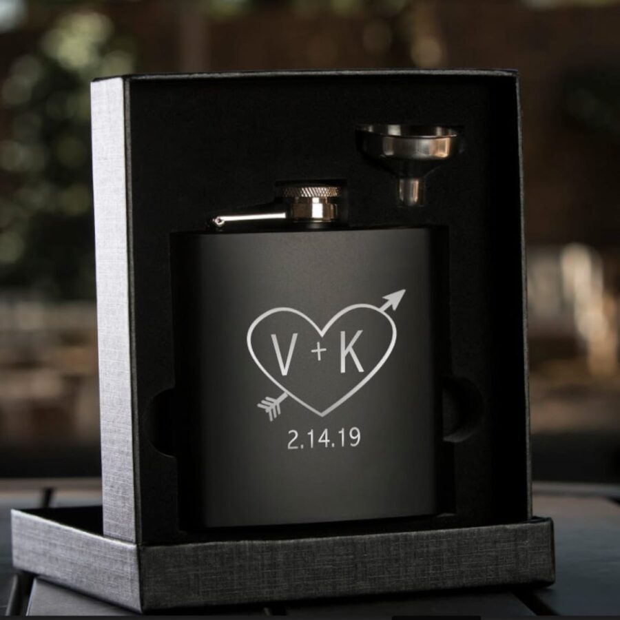 Unforgettable First Valentines Gifts For Him - Personalized Flask