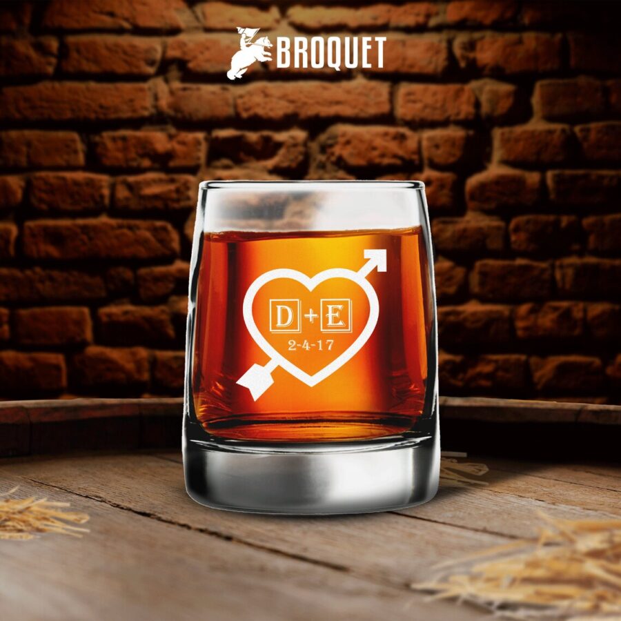 Unforgettable First Valentines Gifts For Him - Personalized Whiskey Glass