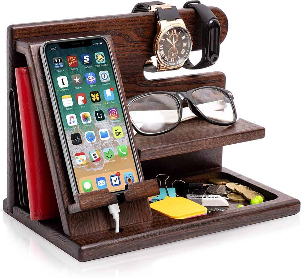 Unforgettable First Valentines Gifts For Him - Wooden Docking Station