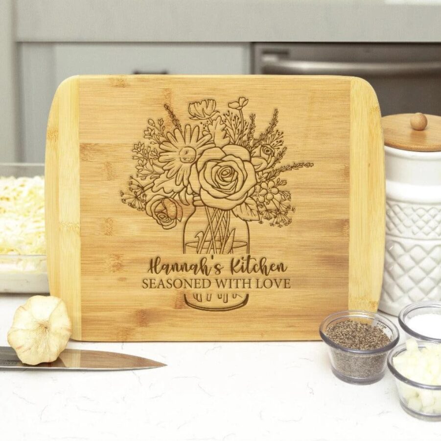 Only the Best Moms get Promoted to Grammy. Personalized Cutting Board.