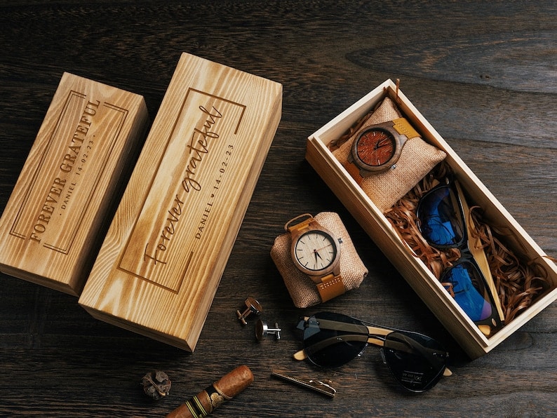Groomsmen Gift Set Personalized Wooden Watch