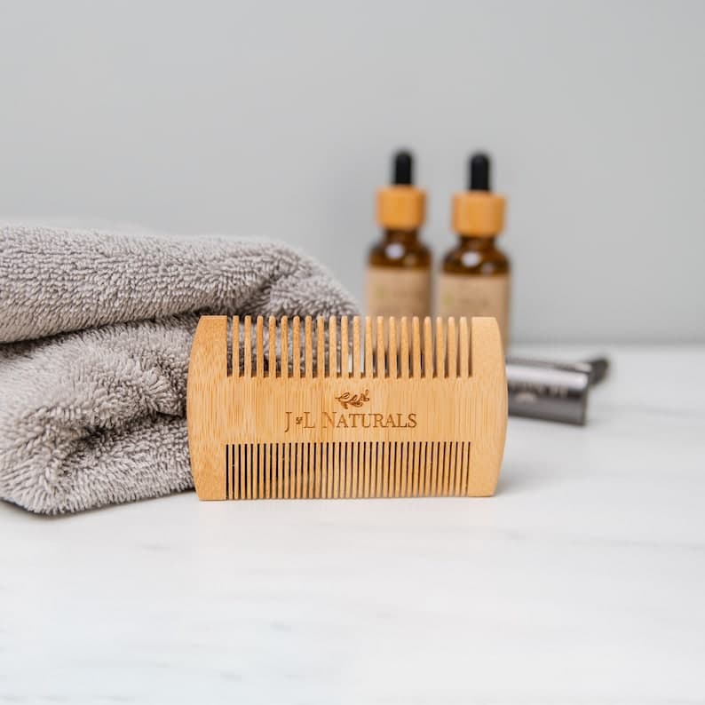 Bamboo Beard Comb Vegan Gifts