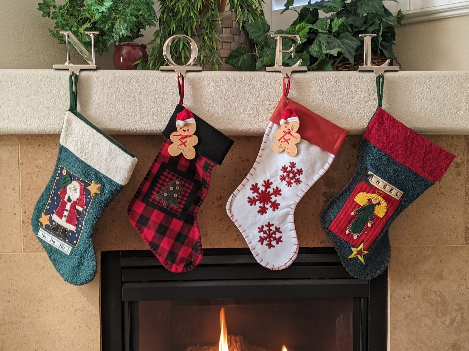 red and white christmas stocking - outdoor christmas decorating ideas