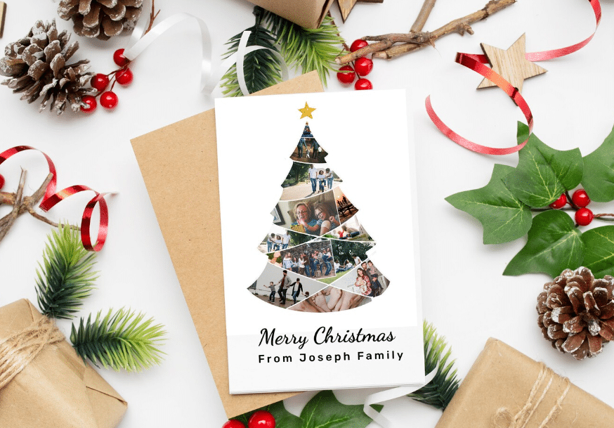 Christmas Tree Photo Collage - Creative Christmas Cards | Cubebik Blog