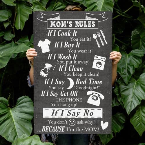 Moms Rules Sign 1 - personalized mothers day gifts | CubeBik Blog