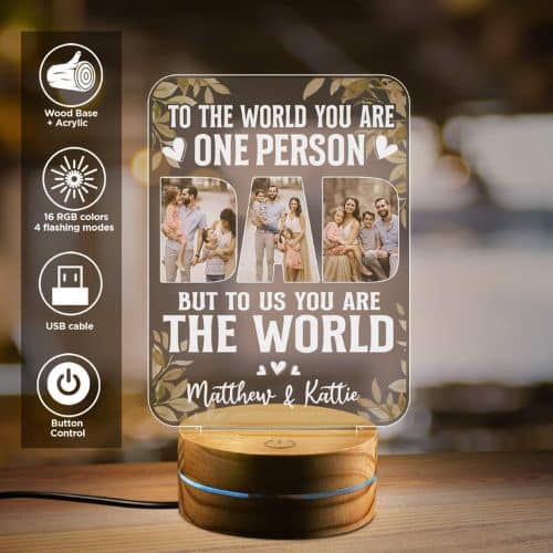 Dad To The World You Are One Person Dad Photo Collage Night Light - Father's Day Gifts from Daughter | CubeBik Blog