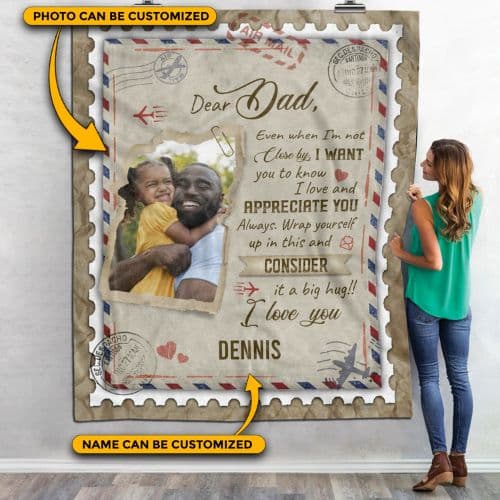 Personalized Photo Letter to Dad Fathers Day Gift Fleece Blanket - Father's Day Gifts from Daughter | CubeBik Blog