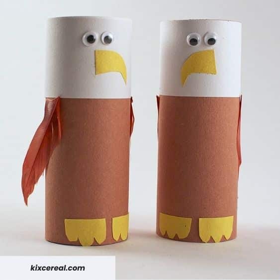 Cardboard Tube Eagles - 4th of july crafts | CubeBik Blog