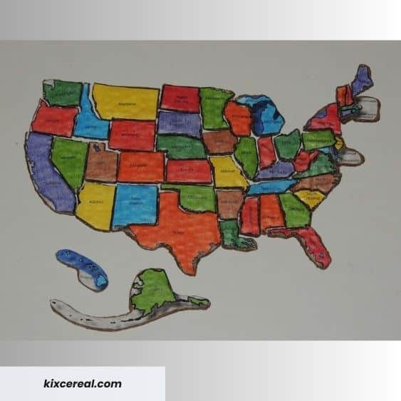 DIY United States Map Puzzle - 4th of july crafts | CubeBik Blog