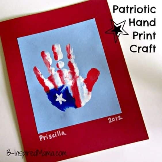 Handprint American Flags - 4th of july crafts | CubeBik Blog