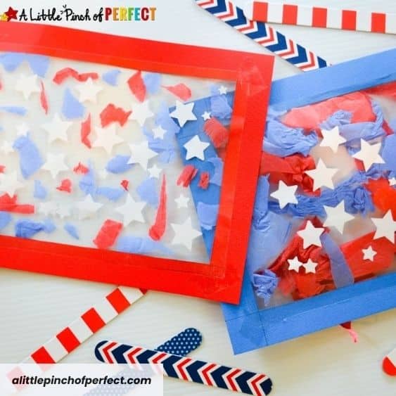 Patriotic Suncatchers - 4th of july crafts | CubeBik Blog
