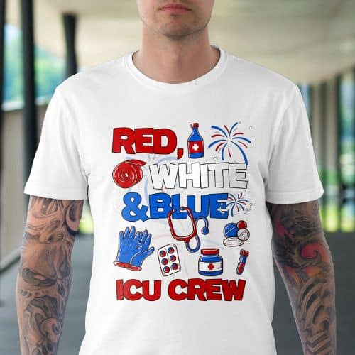 Red White And Blue ICU Crew Funny T Shirt - 4th of july shirts | CubeBik Blog