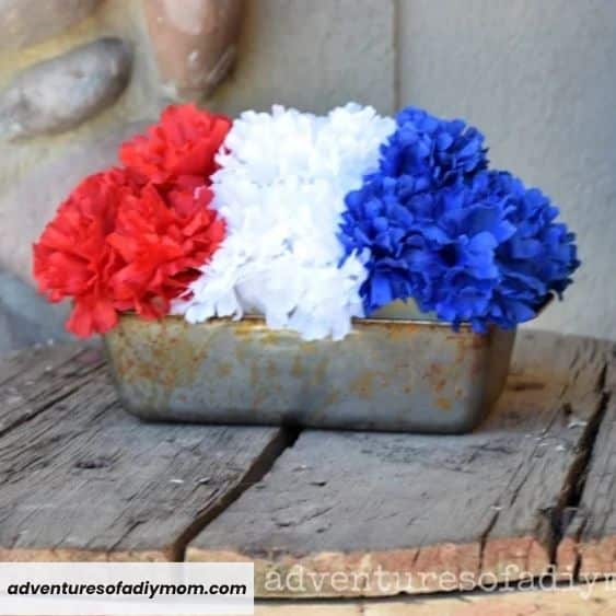 Red White and Blue Flower Pots - 4th of july crafts | CubeBik Blog
