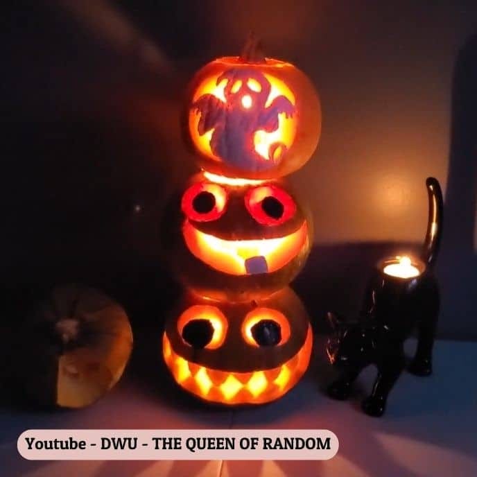 Carved Pumpkin Stack - pumpkin carving ideas | CubeBik Blog