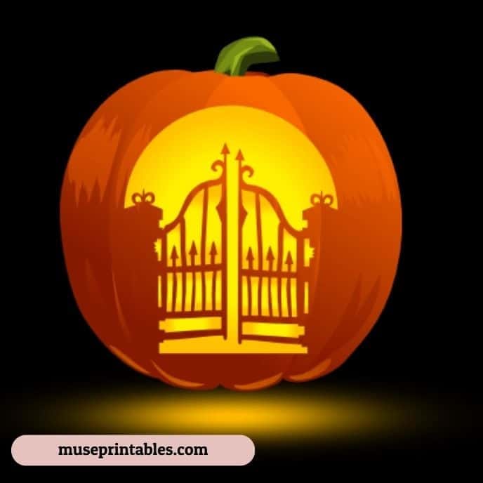 Cemetery Gate 1 - pumpkin carving ideas | CubeBik Blog
