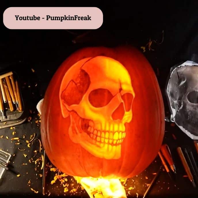 Glowing Skull - pumpkin carving ideas | CubeBik Blog
