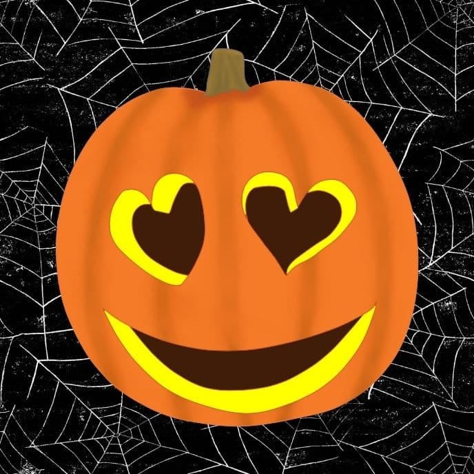 Heart Eyed Pumpkin - pumpkin carving ideas | CubeBik Blog