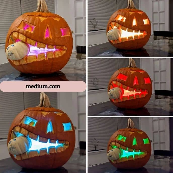 Light Show Pumpkin - pumpkin carving ideas | CubeBik Blog