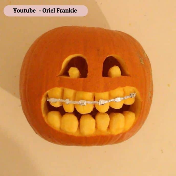 Pumpkin with Braces - pumpkin carving ideas | CubeBik Blog