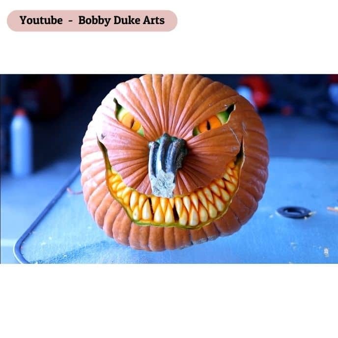 Pumpkin with Sharp Teeth - pumpkin carving ideas | CubeBik Blog