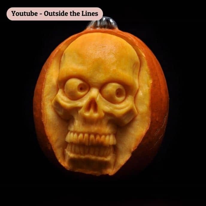 Realistic Human Skull - pumpkin carving ideas | CubeBik Blog