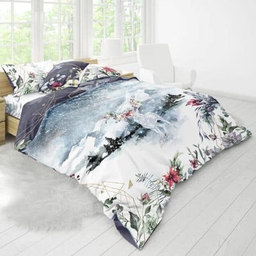 Elegant Poinsettia Floral Set - christmas bedding sets | CubeBik Blog