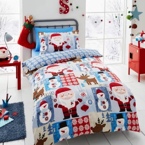 Whimsical Santa Claus and Reindeer Pattern - christmas bedding sets | CubeBik Blog